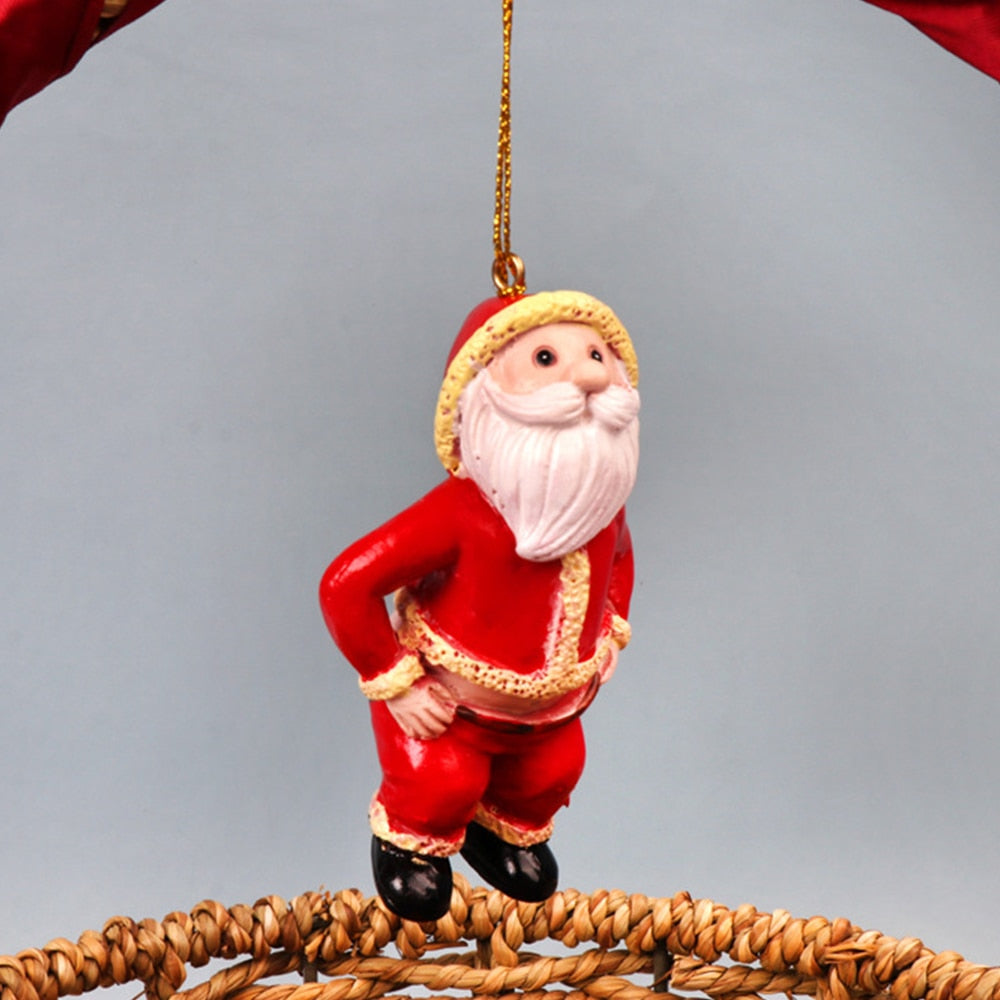 1PC Resin Santa Bare Butt Pendant Christmas Tree Ornaments Navidad For Home Party 2022 New Year Naked Santa Naughty Gift Toys