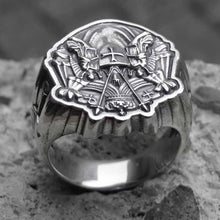 Load image into Gallery viewer, Skhek Knights Templar Ring from 316LStainless Steel with Red Cross Ring For Man Punk Rock Jewelry Freeshipping Party GiftOSR960