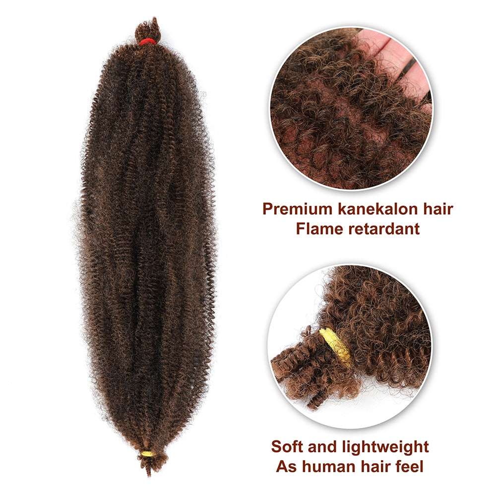 Skhek Kinky Marley Braiding Hair Springy Afro Twist Crochet Hair Bulk Extensions Faux Locs Marely Braid For African Women