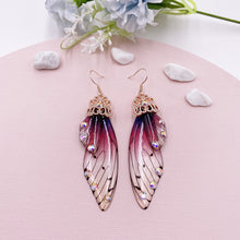 Load image into Gallery viewer, Skhek 2023 Hot Fairy Rainbow Butterfly Gold Color Colorful Wings Drop Dangle Earrings Female Insect Wing Earrings Jewelry