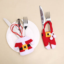 Load image into Gallery viewer, Hot Selling Christmas Table Decoration Christmas Knife and Fork Set Christmas Tableware Set DIY Christmas Little Red Pants