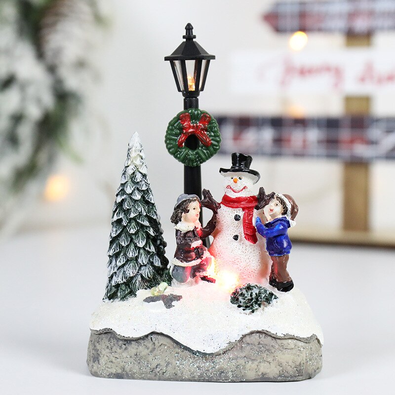 Christmas Gift 2022 New Year Gifts Best for Children Christmas LED Micro Landscape Resin House Christmas Decoration for Home Xmas Navidad Decor