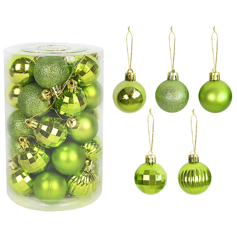 34pcs 4cm Christmas Tree Decorations Balls Bauble Xmas Party Hanging Ball Ornaments Christmas Decorations for Home New Year Gift