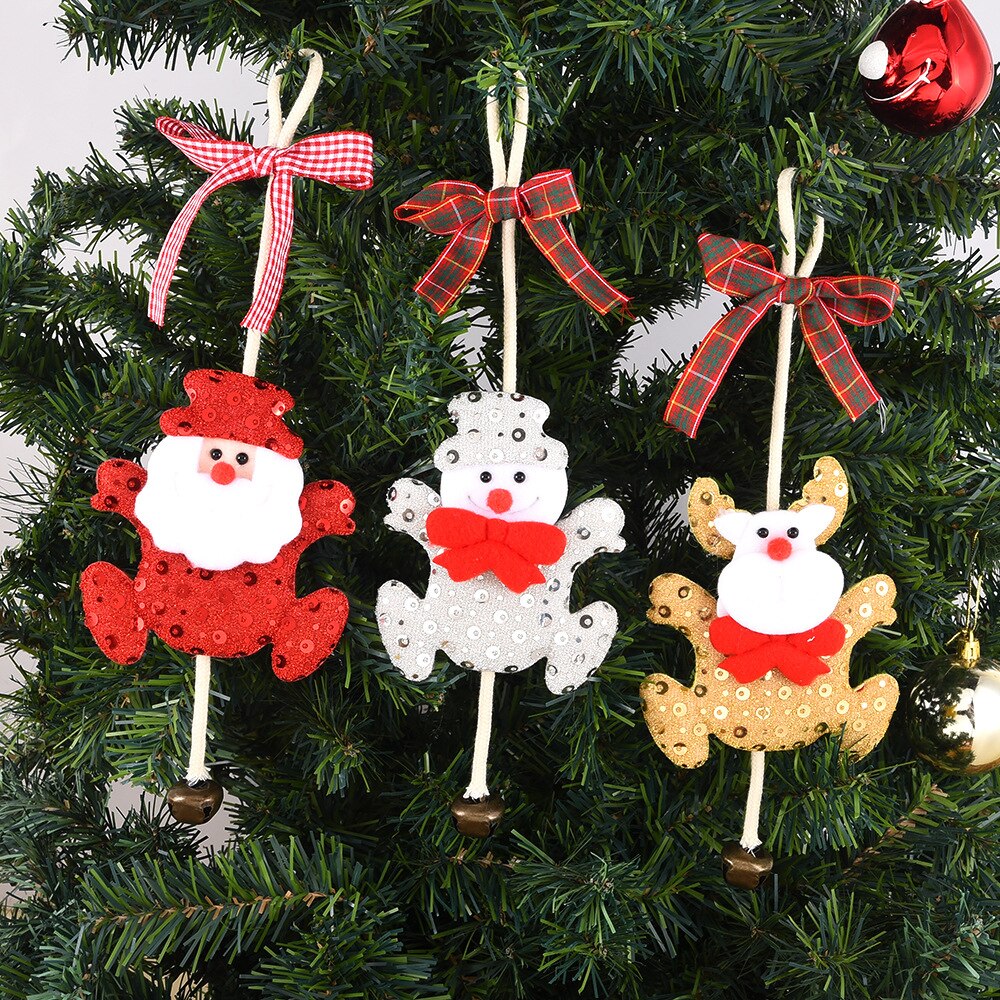 Christmas Gift Sequins Santa Claus Snowman Elk Christmas Tree Ornaments Home Decor Wall Hanging Christmas Decoration Pendant For New Year 2022