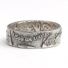 Load image into Gallery viewer, Vintage Silver color Exquisite Personality Coin Ring Handmade Ring Morgan Flower Ring Retro Hand-made Men&#39;s Hip-hop Eagle Ring