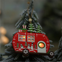 Load image into Gallery viewer, New Christmas Pendants Solid Wood Hollowed Out with Lights Pendants Home Party New Year Decorations Christmas Jewelry