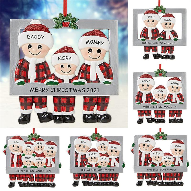 Chirstmas Decoration Meaningful Ornaments Family Members In The Shape Of Santa Family Christmas Pendant Chrstmas decoration