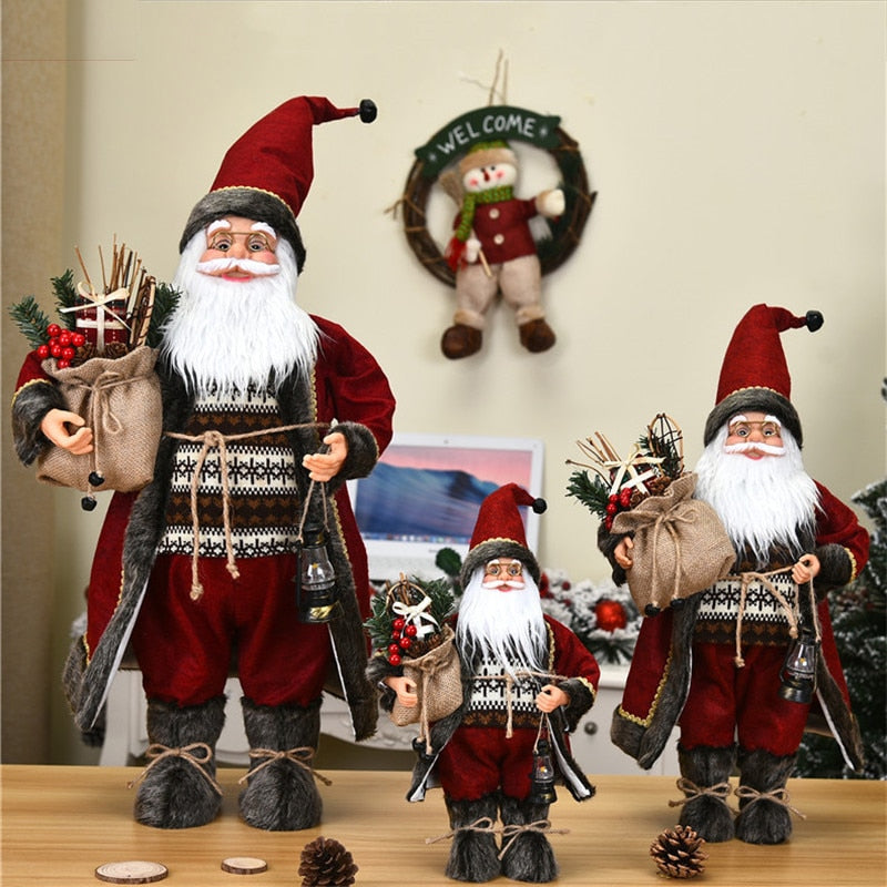 Santa Claus Christmas Decoration Decorative Desktop Santa Claus Figure Portable Santa Claus Doll Figurine Navidad Ornament
