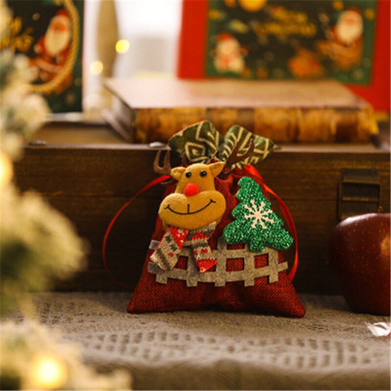 Christmas Gift Christmas Decoration Candy Gift Bag With Snowman Santa Elk Xmas Tree Hanging Ornaments Bag Kids Gift Sack New Year Decoration