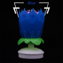 Load image into Gallery viewer, 1PC Multicolor Lotus Flower Shape Rotating Birthday Cake Music Candle Flower BlossomS Birthday Cake Flat Rotating Festival Decor