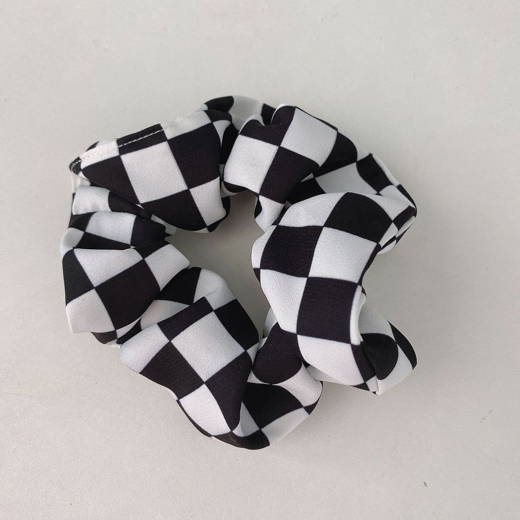 2021 Summer New Multicolor Checkerboard Plaid Broad-brimmed Headband Large Intestine Hairband Scrunch Hair Accessories For Women