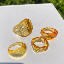 Load image into Gallery viewer, Skhek 2022 Summer New Transparent Colorful Geometry Hexagon Rectangle Oval Rings Set Simplefor Women Girls Travel Jewelry