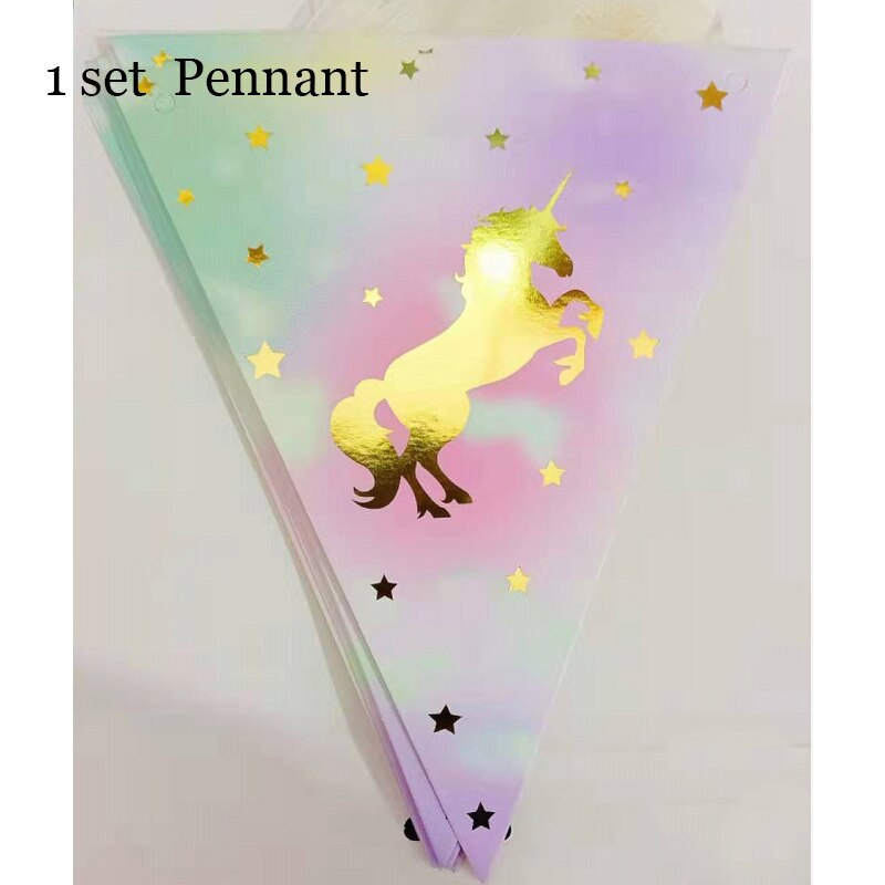 Hot Gold Unicorn Theme Party Disposable Tableware Kit Kids Unicorn Birthday Party Decorations Baby Shower Dessert Table Decor