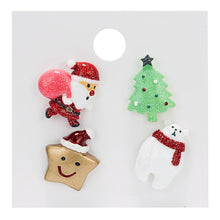 Load image into Gallery viewer, Christmas Gift Acrylic Christmas Paper Card Brooch Set Santa Snowman Snowman Hat Cane Elk Lady Child Fun Holiday Brooch Gift