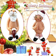 Load image into Gallery viewer, 2PC/SET Christmas Funny Naked Santa Claus Hanging Pendant For Home 2022New year&#39;s eve Decorations Santa Tree Resin Navidad Gifts
