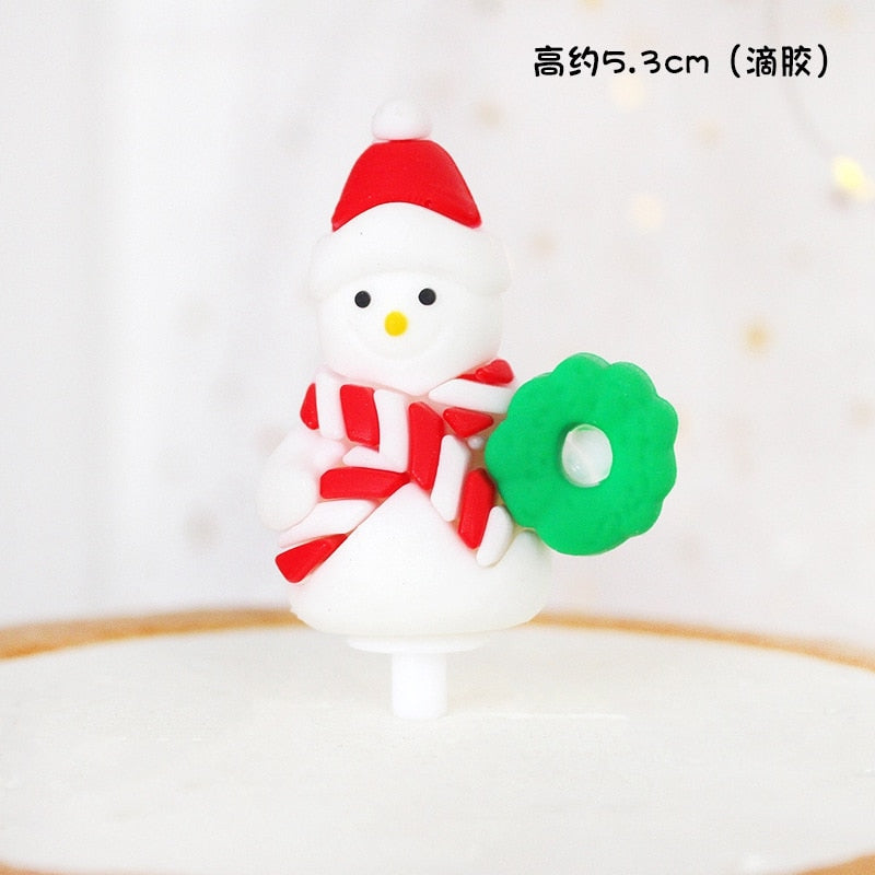 Merry Christmas Cake Toppers Santa Claus Doll Cake Decor Angel Doll Cupcake Topper 2021 Merry Christmas Decor for Home Noel
