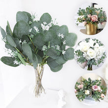 Load image into Gallery viewer, 5pcs Artificial Plants Green Eucalyptus Leaves DIY Bridal Bouquet Fake Flowers For Home Garden Party Wedding Flower Decorations