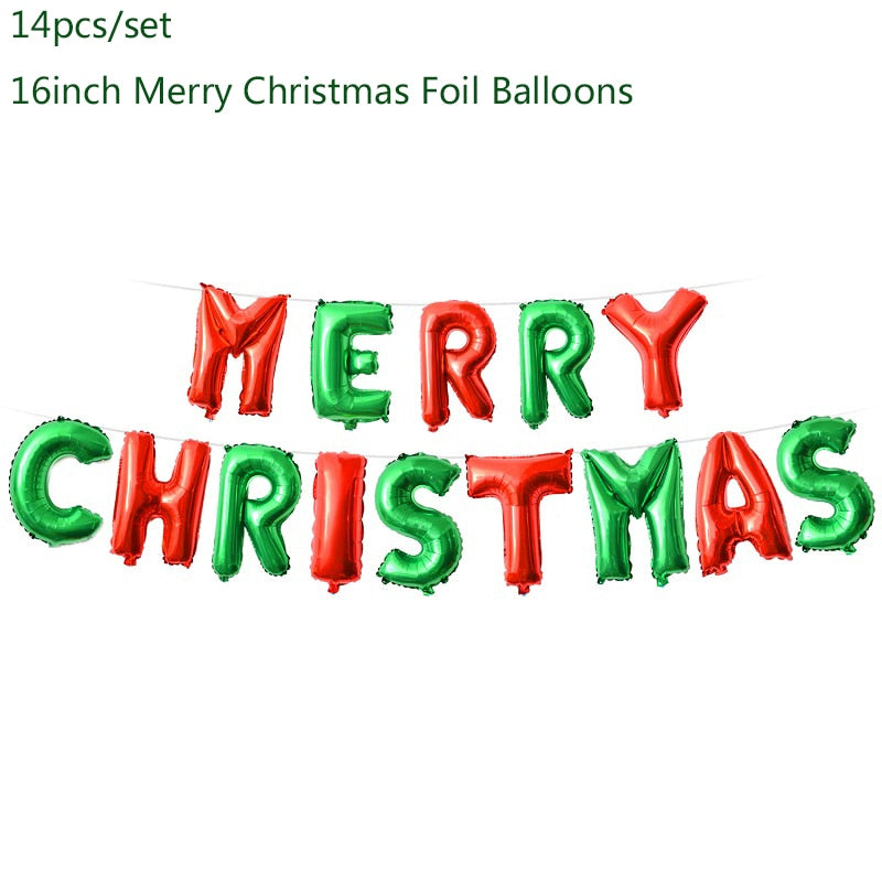 Christmas Decorations for Home Merry Christmas Balloons Banner Photo Booth Props 2021 Happy New Year Decorations Navidad