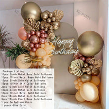 Load image into Gallery viewer, 97pcs Cream Peach Balloon Garland Arch Kit Chrome Rose Gold Ballons for Wedding Birthday Christmas Party Balloons Decoration set