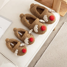 Load image into Gallery viewer, Autumn and Winter Warm Bag with Cotton Shoes Christmas Elk Parent-child Home Indoor Couple Slippers
