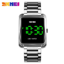 Load image into Gallery viewer, Christmas Gift SKMEI LED Digital Watch Mens Waterproof Date Men Digital Wristwatches Stainless Steel Strap Thin Electronic Clock Fashion 1505