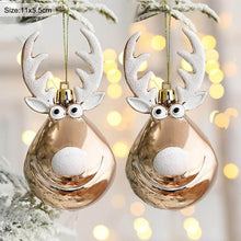 Load image into Gallery viewer, 2PCS Christmas Elk Balls Navidad Ornaments Xmas Tree Hanging Bauble Pendant Party New Year 2022 Christmas Decorations for Home