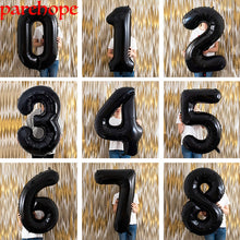 Load image into Gallery viewer, 40inch Black Figure Number Foil Balloon Banner Anniversary Birthday Party Decoration Adult Baby Shower Digital Ballon Kids Globo