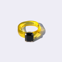 Load image into Gallery viewer, Skhek 2023 New Korean Trendy Transparent Acrylic Colorful Rectangle Rhinestone Simple Rings for Women Girls Jewelry