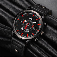 Load image into Gallery viewer, Christmas Gift Fashion Ultra Thin Large Dial Watches Military Quartz Men Watch Leather Watches Relogio Masculino For Men Business Watch