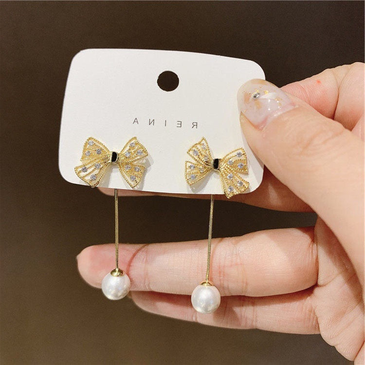 Skhek 2023 Love Tassel Multi-Layer Chain Hot-Selling Earrings New Trendy Korean Heart-Shaped Rhinestone Earrings Party Jewelry Gifts