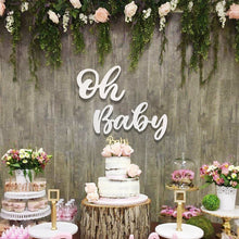 Load image into Gallery viewer, Skhek  Oh Baby Sign For Baby Shower Wooden Wall Stickers First 1 One 1St Birthday Party Baby Shower Decorations Boy Girl Party Decor