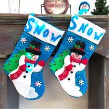 Load image into Gallery viewer, Christmas Gift Christmas Stocking Gift Candy Bag LED Light Snowman Christmas Socks Xmas Tree Ornaments Fireplace Hanging Christmas Decoration