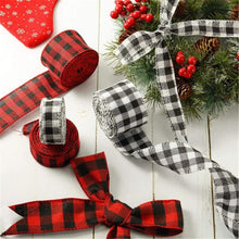 Load image into Gallery viewer, Christmas Gift Navidad 2022 New Year Home Decoration 2M 6M Black and White Plaid Ribbon Ribbon Christmas Tree Decorations Merry Christmas Xmas