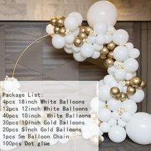 Load image into Gallery viewer, 106pcs/Set Matte white Gold Metallic balloons garland arch kit baby Shower wedding birthday party Chrome Balloon Decoration kids