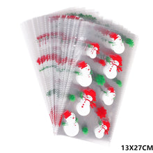 Load image into Gallery viewer, Christmas Gift 50/100pcs Xmas Tree Santa Bags Self-adhesive Cookie Packing Plastic Bags Christmas Cellophane Bags Candy Bag Christmas Stocking