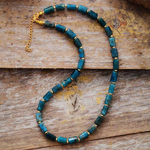 Load image into Gallery viewer, Skhek Back to School High End Natural Stones Apatite Lariat Chokers Necklace Women Exquisite Beaded Simple Layers Necklace Teengirl OL Jewelry Gifts