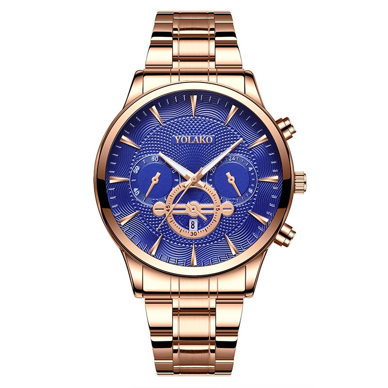 Christmas Gift Luxury Gold watch Men's Business Quartz Watches Stainless Steel Round Dial Casual Watch Man Watches Modern Classic Horloges