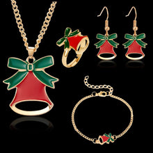 Load image into Gallery viewer, Christmas Gift Christmas Necklace Ring Earring Bracelet  Jewelry Four Set With Elk Moon Christmas Tree  For Women Girl Temperament Jewelry