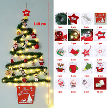 Load image into Gallery viewer, DIY Wooden Christmas Tree Artificial Fake Ornaments Wall Decoration Christmas ball/Christmas doll+wooden tree+Led light