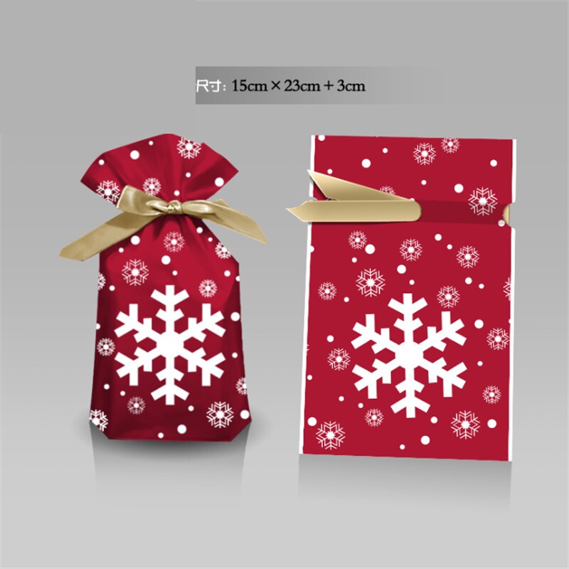 Christmas Gift 10/30/50pcs 2022 New Year Christmas Decoration Navidad Christmas Gift Bag Candy Bag Snowflake Nougat Packaging Bag Natal Noel