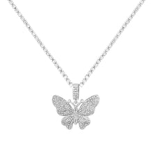 Load image into Gallery viewer, Skhek Statement Big Butterfly Pendant Necklace Rhinestone Chain For Women Bling Tennis Chain Crystal Choker Necklace Party Jewelry