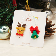 Load image into Gallery viewer, Christmas Gift New Cartoon Christmas Earrings For Women Asymmetrical Christmas Elk Santa Claus Christmas Tree Stud Earring Girls New Year Gifts