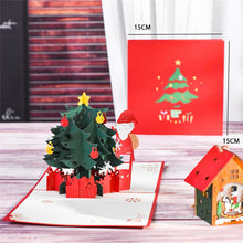 Load image into Gallery viewer, Merry Christmas Cards Christmas Tree Winter Gift Pop-Up Cards Christmas Decoration  Stickers Laser Cut New Year Greeting Cards