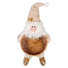 Load image into Gallery viewer, Christmas Gift Christmas Decoration Santa Claus Snowman Gold Doll Candy Basket Wooden Rattan Gift Box Desktop Organizer Ornaments New Year 2022