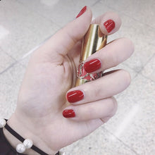 Load image into Gallery viewer, SKHEK New Women Sweet Manicure Decorations Short Red Elegnet Fake Nail Tips With Glue Full Cover Fashion Simple Solid Color False Nail