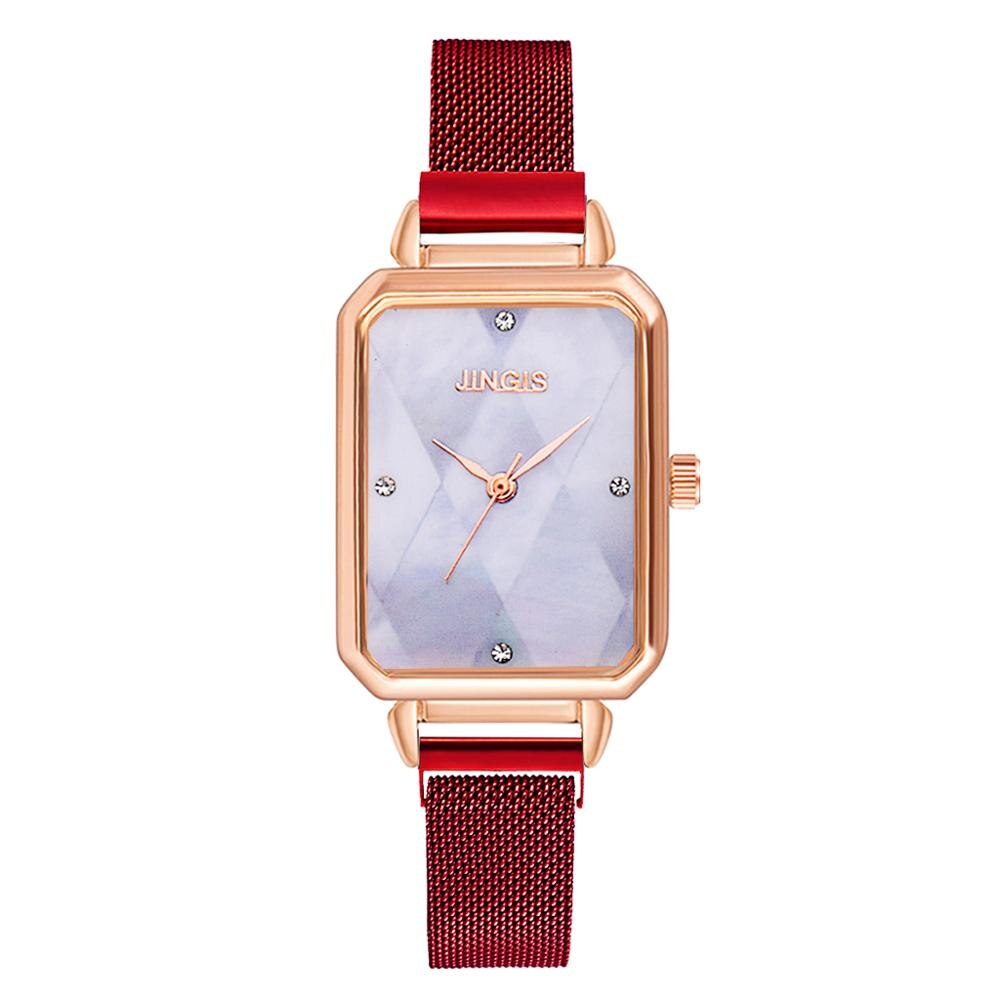 Christmas Gift Fashion Women Watches Luxury Magnet Buckle Rectangular Dial Rhinestone Watch Ladies Quartz Wrist Watch Bracelet Set Reloj Mujer