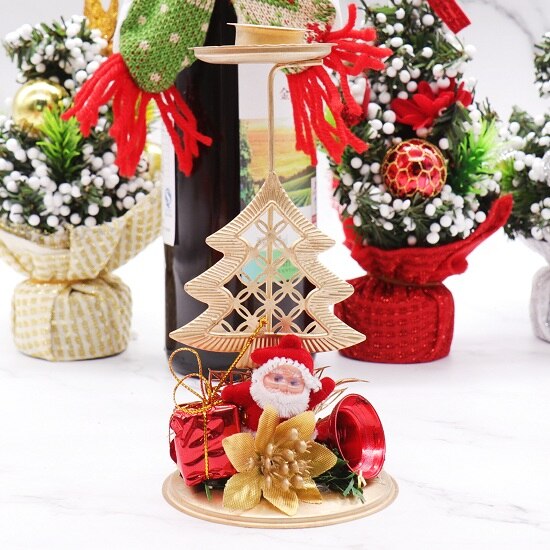 Christmas Creative Candle Holders Wrought Iron Candle Holder Pillar Candlestick Stand for Candles Party ChristmasHome Decoration