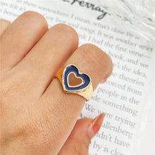 Load image into Gallery viewer, Skhek Jewelry New Colorful Adjustable Ring for Women Glossy Love Heart Rings Peach Heart Ring Exquisite Y2k Trend Jewelry
