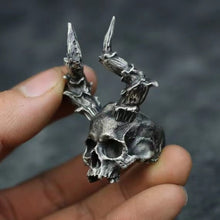 Load image into Gallery viewer, Skhek Detail 316L Stainless Steel Skull Ring Horned Satan Devil Punk Biker Rings for Men Male Jewelry Boyfriend Gift Dropshipping