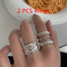 Load image into Gallery viewer, Skhek Hot Sale 2 PCS Rings Set INS Fashion Creative Geometric Birthday Party Jewelry Gifts Wholesale